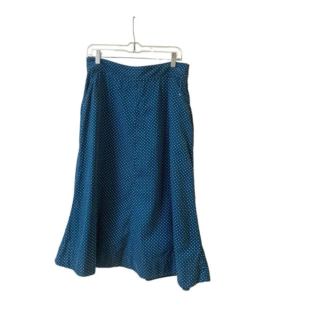 Anthropologie skirt by vanessavirginia blue with light blue polka dots sz 10